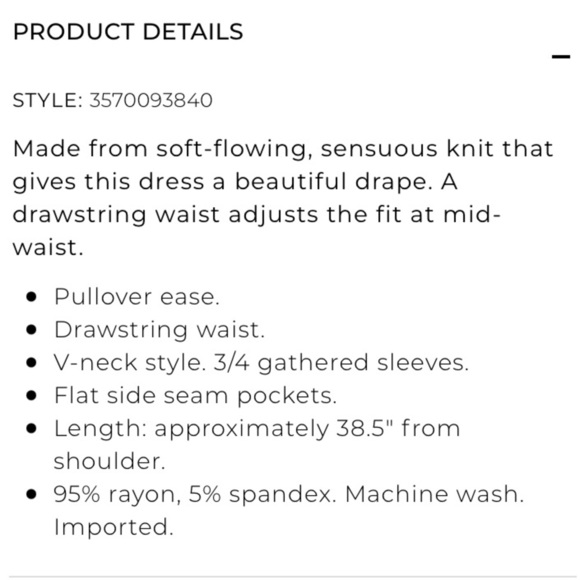 SOMA Soft Jersey Drawstring Fundamental Stripe Dress - Picture 9 of 13